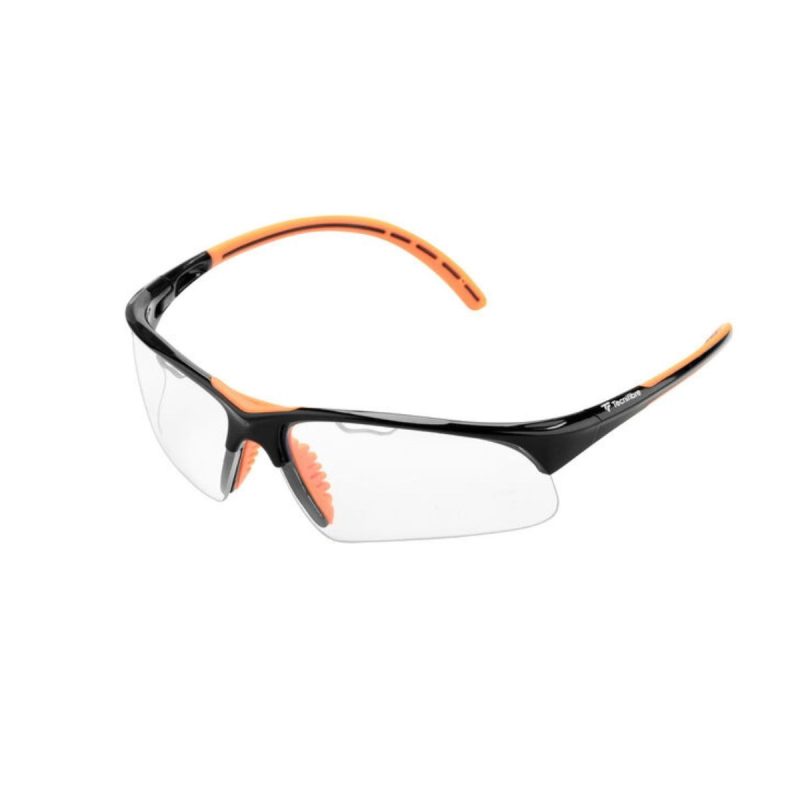 lunette-protection-orange-noire lunettes squash tecnifibre black orange