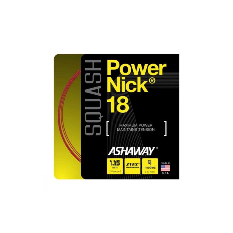 Garniture Ashaway powernick 18 110 m rouge Cordage squash Ashaway PowerNick 18 (rouge) 1.15mm 110m
